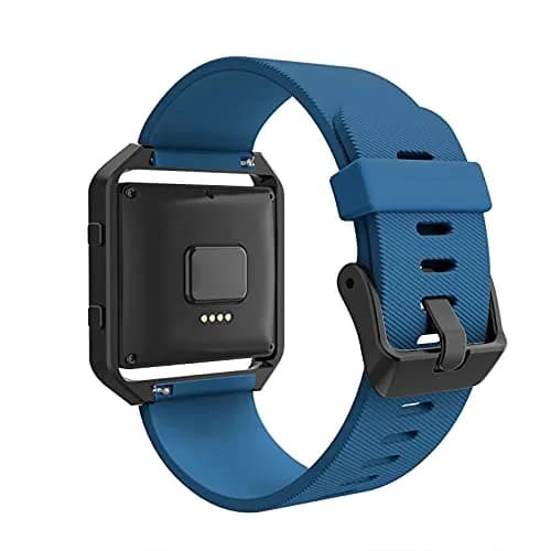 Simpeak Sport Band Compatible with Fitbit Blaze Smartwatch Sport Fitness, Silicone Wrist Band with Metal Frame for Fitbit Blaze Men Women (Blue, Small) thumbnail 6