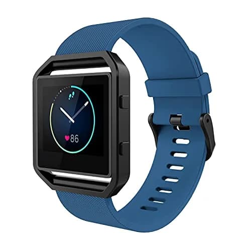 Simpeak Sport Band Compatible with Fitbit Blaze Large | Silicone Wrist Band with Metal Frame for Fitbit Blaze Men Women thumbnail 2