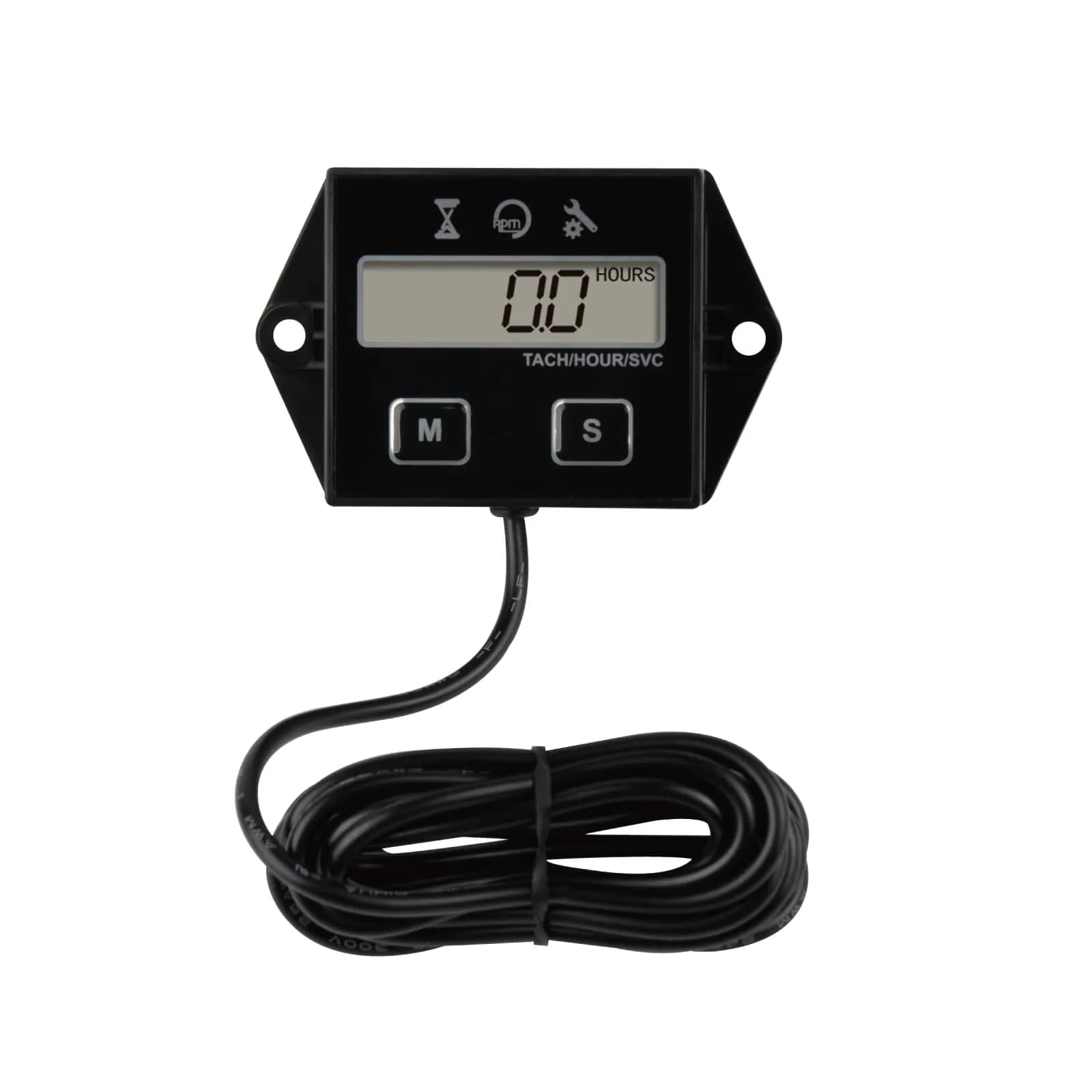 YOOREAL Digital Inductive Tach Hour Meter, RPM Gauge Meter Tachometer with Resettable Hours & Maintenance Timer | 0-20000 RPM, 99999 Hours