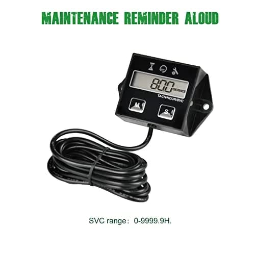 YOOREAL Digital Inductive Tach Hour Meter, RPM Gauge Meter Tachometer with Resettable Hours & Maintenance Timer | 0-20000 RPM, 99999 Hours thumbnail 3
