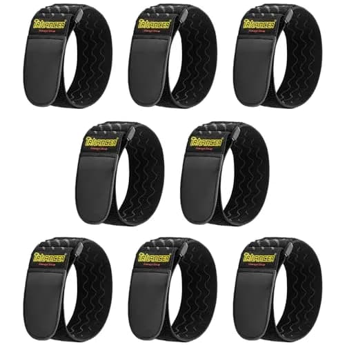 Trilancer Elastic Cinch Straps with Anti-Slip Strips, 12" (30cm) x 2" (5cm) | Multipurpose Hook & Loop Bundling Straps thumbnail 1