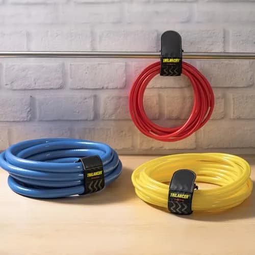 Trilancer Elastic Cinch Straps with Anti-Slip Strips, 12" (30cm) x 2" (5cm) | Multipurpose Hook & Loop Bundling Straps thumbnail 4