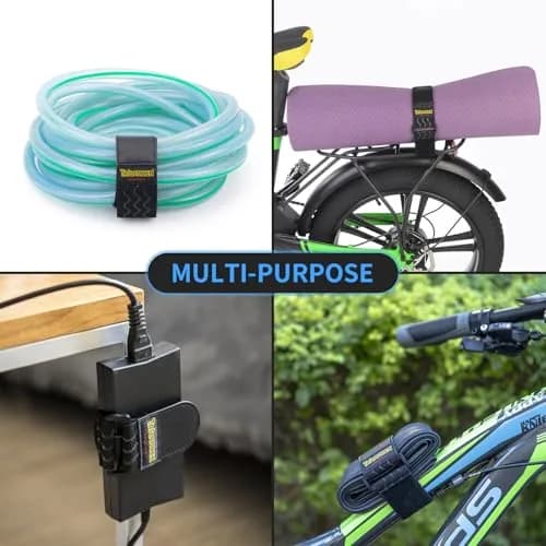 Trilancer Elastic Cinch Straps with Anti-Slip Strips, 12" (30cm) x 2" (5cm) | Multipurpose Hook & Loop Bundling Straps thumbnail 6
