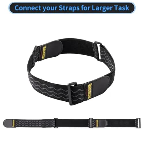Trilancer Elastic Cinch Straps with Anti-Slip Strips, 12" (30cm) x 2" (5cm) | Multipurpose Hook & Loop Bundling Straps thumbnail 7