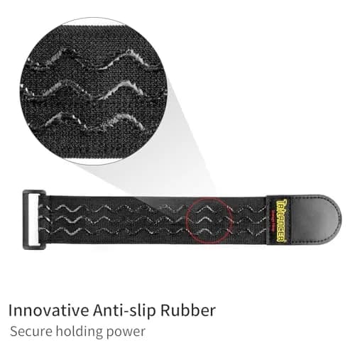 Trilancer Elastic Cinch Straps with Anti-Slip Strips, 12" (30cm) x 2" (5cm) | Multipurpose Hook & Loop Bundling Straps thumbnail 2