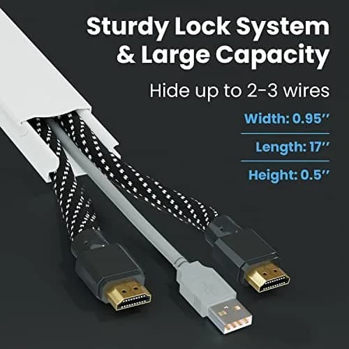 EVEO Black Cord Management Cable Hider Kit 381cm (150in) | Paintable Wire Concealer for Walls thumbnail 3