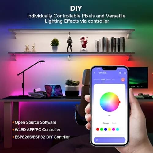 SEZO WS2812B ECO LED Strip Light 3.3FT 144LEDs/m Individually Addressable | Full Color RGB Dream Lighting thumbnail 5