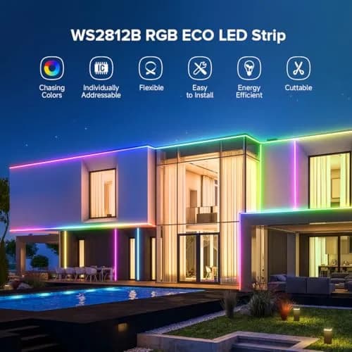 SEZO WS2812B ECO LED Strip Light 3.3FT 144LEDs/m Individually Addressable | Full Color RGB Dream Lighting thumbnail 8