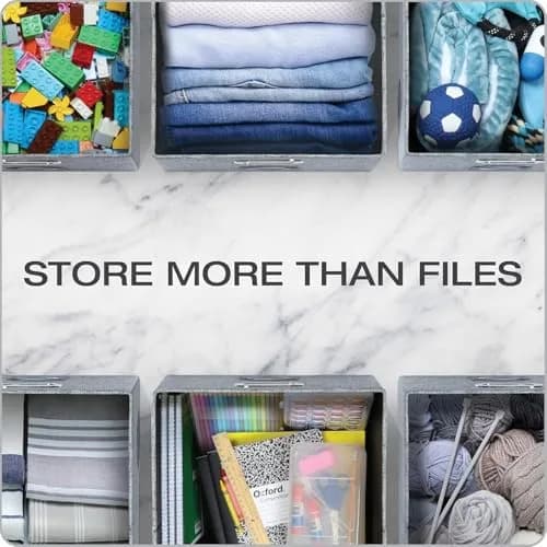 Pendaflex Collapsible File Organizer Box with Lid, Letter/Legal Hanging File Storage Box 43.2cm (17")L x 35.1cm (14")W x 26.7cm (10.5")H | Holds 34 Liters thumbnail 6