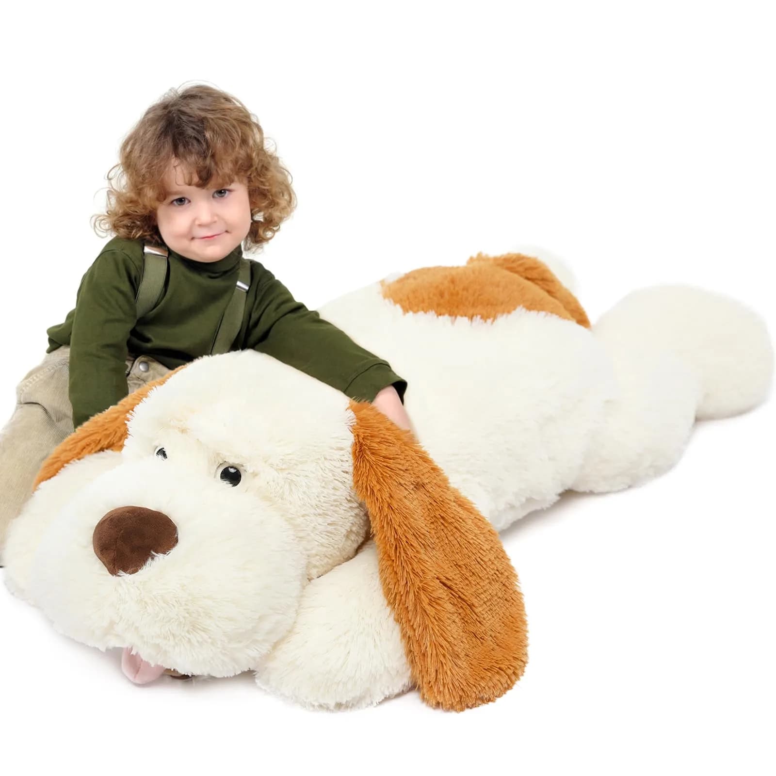 MorisMos Giant Dog Stuffed Animal 31 Inch White Plush Soft Toy for Kids & Dog Lovers