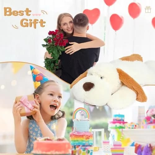 MorisMos Giant Dog Stuffed Animal 31 Inch White Plush Soft Toy for Kids & Dog Lovers thumbnail 5