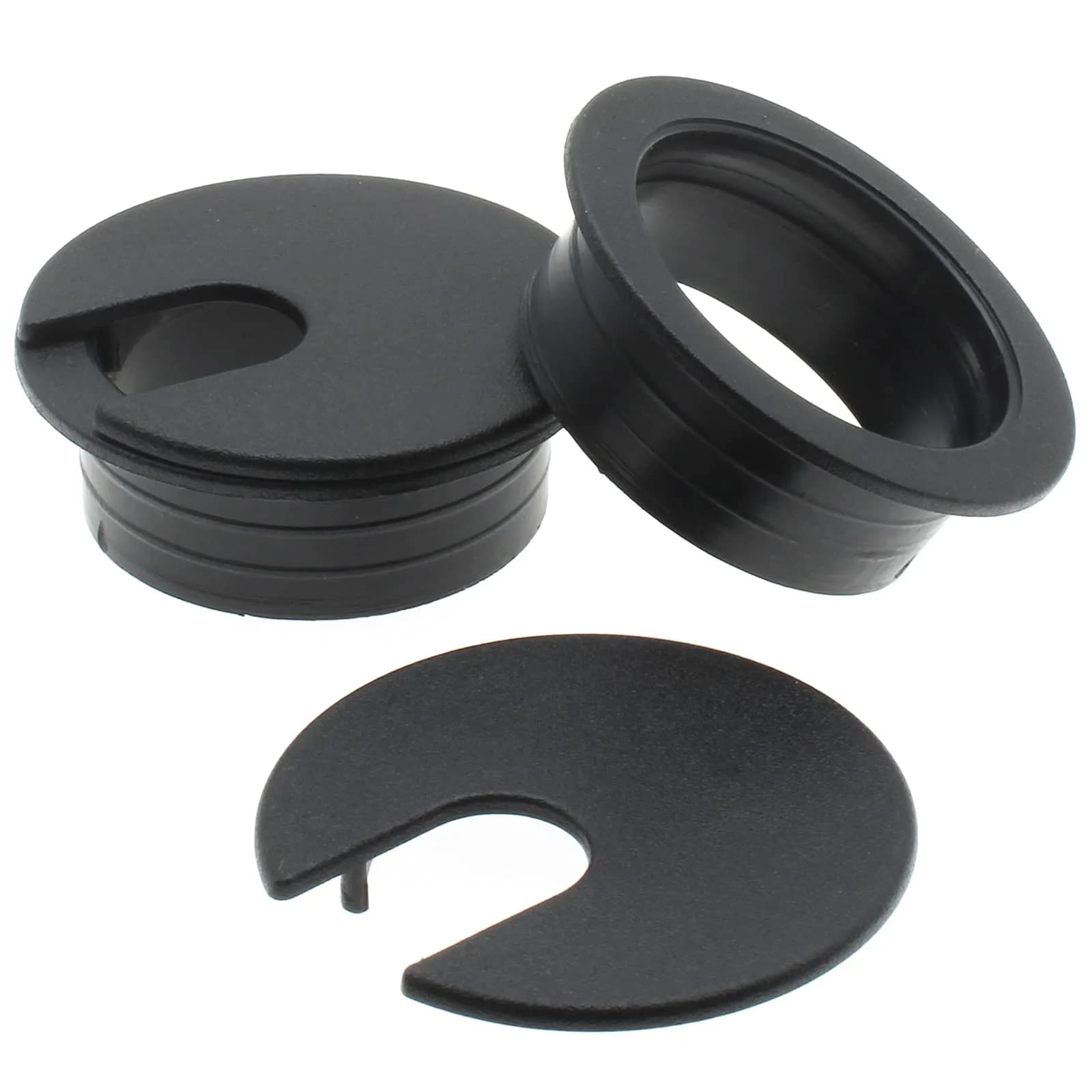 LBTODH Black 2 Pcs ABS Plastic Desk Grommet 38mm (1.5 Inch) | Cable Management Hole Cover for Desks - view 2
