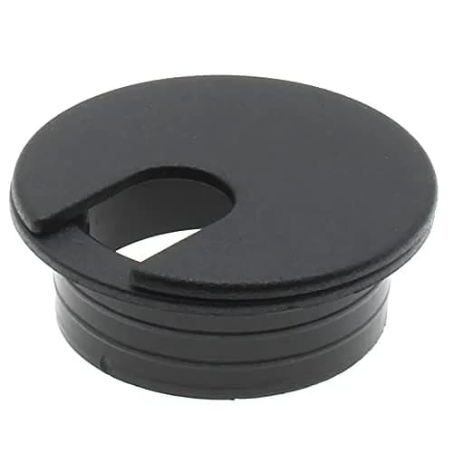 LBTODH Black 35mm (1-3/8 Inch) Desk Grommet - 2 Pcs Cable Management Hole Cover for Computer Tables - view 4