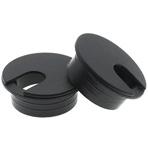 LBTODH Black 35mm (1-3/8 Inch) Desk Grommet - 2 Pcs Cable Management Hole Cover for Computer Tables - main product image