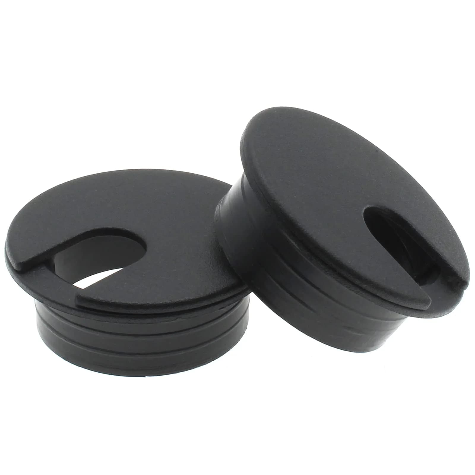 LBTODH White 2 Pcs Desk Grommet 35mm (1-3/8 Inch) | Cable Management Hole Cover for Computer Tables — Black / 1-3/8 Inch (35 mm)