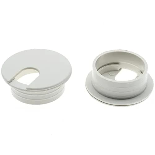 LBTODH White 2 Pcs Desk Grommet 35mm (1-3/8 Inch) | Cable Management Hole Cover for Computer Tables thumbnail 4