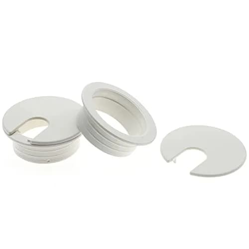 LBTODH White 2 Pcs Desk Grommet 35mm (1-3/8 Inch) | Cable Management Hole Cover for Computer Tables thumbnail 2