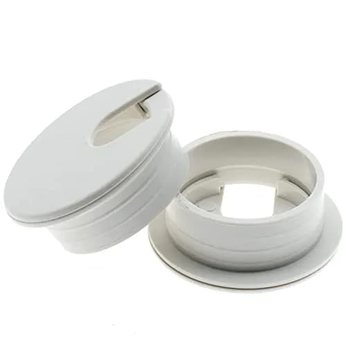 LBTODH White 2 Pcs Desk Grommet 35mm (1-3/8 Inch) | Cable Management Hole Cover for Computer Tables thumbnail 3
