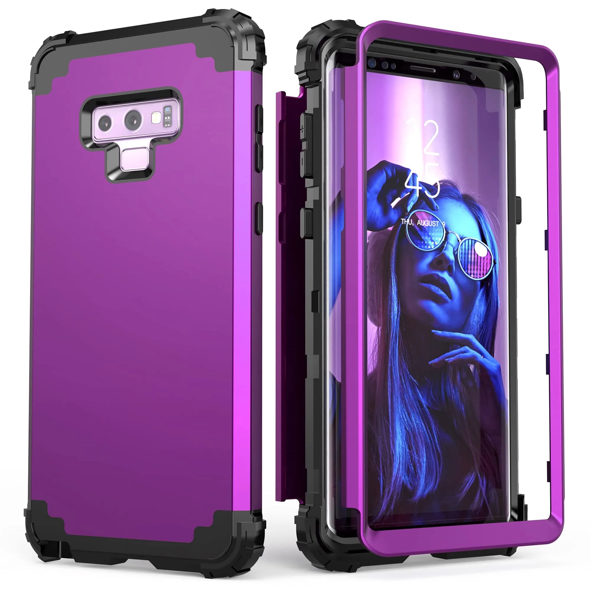IDweel Heavy Duty Shockproof Case for Samsung Galaxy Note 9 (Navy Purple) | Dual Layer Protection with Raised Bezel — Navy Purple
