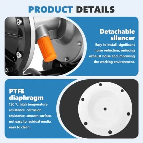 MXBAOHENG Air Operated Double Diaphragm Pump, Aluminum Alloy Body, 18L/min | Reliable Chemical Transfer thumbnail 6