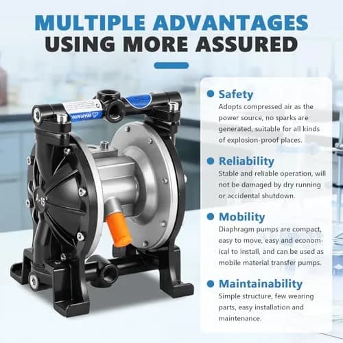 MXBAOHENG Air Operated Double Diaphragm Pump, Aluminum Alloy Body, 18L/min | Reliable Chemical Transfer thumbnail 4