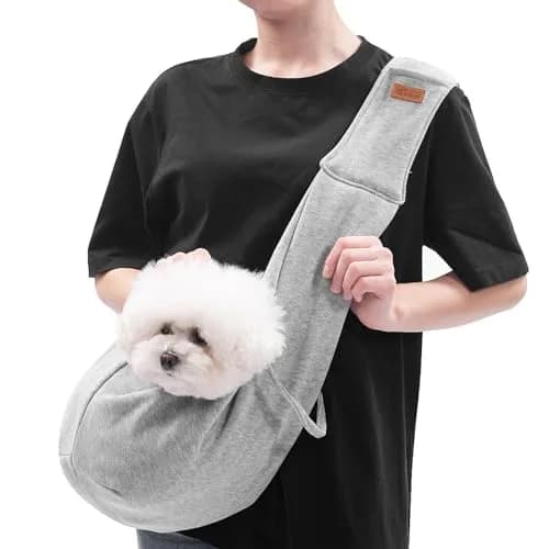 Cuby Dog and Cat Sling Carrier | Reversible Soft Pouch for Small Pets, Adjustable, Grey thumbnail 1