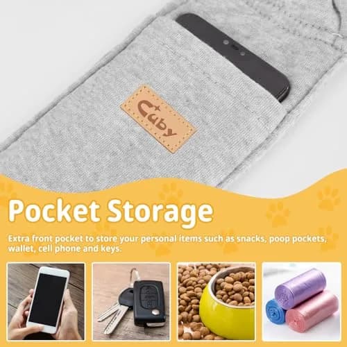Cuby Dog and Cat Sling Carrier | Reversible Soft Pouch for Small Pets, Adjustable, Grey thumbnail 6