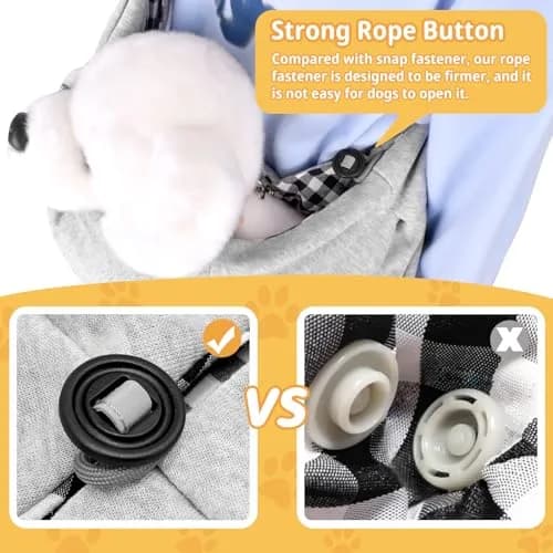 Cuby Dog and Cat Sling Carrier | Reversible Soft Pouch for Small Pets, Adjustable, Grey thumbnail 5