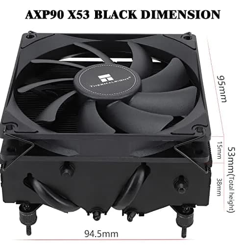 Thermalright AXP-90 X53 Black Low Profile CPU Cooler 53mm Height | 4 Heat Pipes, 120mm PWM Fan, AM4/LGA1200 Compatible thumbnail 6