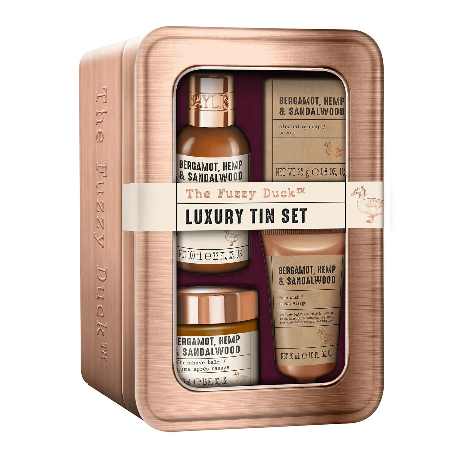 Baylis & Harding Fuzzy Duck Grooming Tin Gift Set for Men | 100ml (3.3 Fl Oz) Hair & Body Wash, 50ml (1.6 Fl Oz) Aftershave Balm, 30ml (1 Fl Oz) Face Wash & 25g Soap - view 8