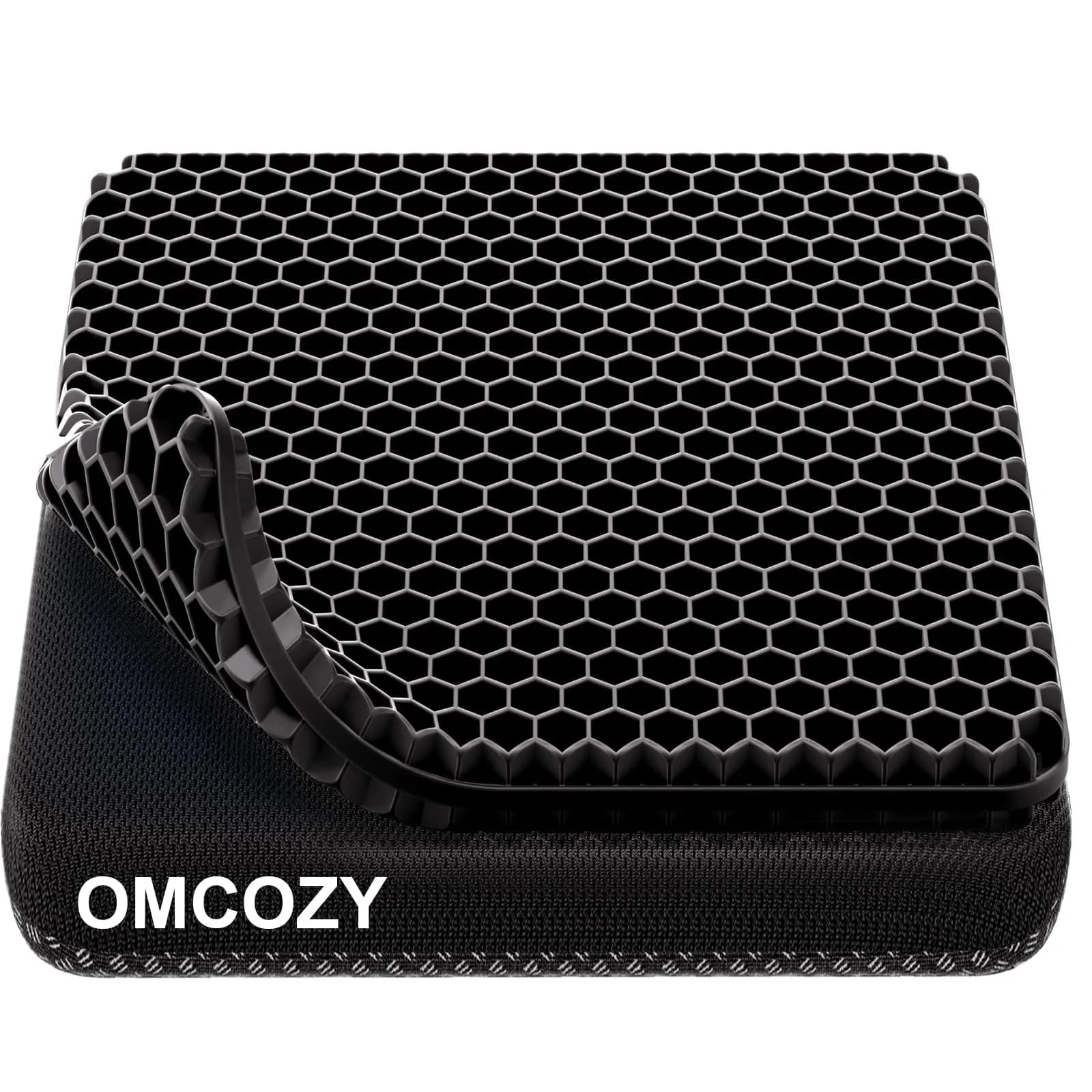 OMCOZY Gel Seat Cushion Large 46cm x 44cm x 3.8cm | Cooling Honeycomb Design for Office Chair, Car, Wheelchair - main product image