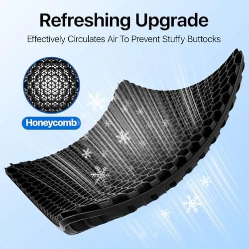 OMCOZY Gel Seat Cushion Large 46cm x 44cm x 3.8cm | Cooling Honeycomb Design for Office Chair, Car, Wheelchair thumbnail 5
