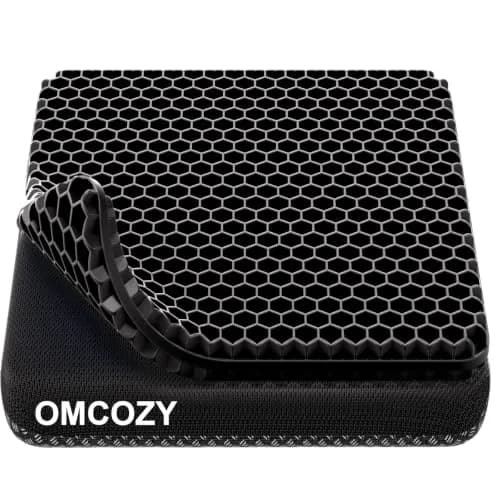 OMCOZY Gel Seat Cushion Large 46cm x 44cm x 3.8cm | Cooling Honeycomb Design for Office Chair, Car, Wheelchair thumbnail 1