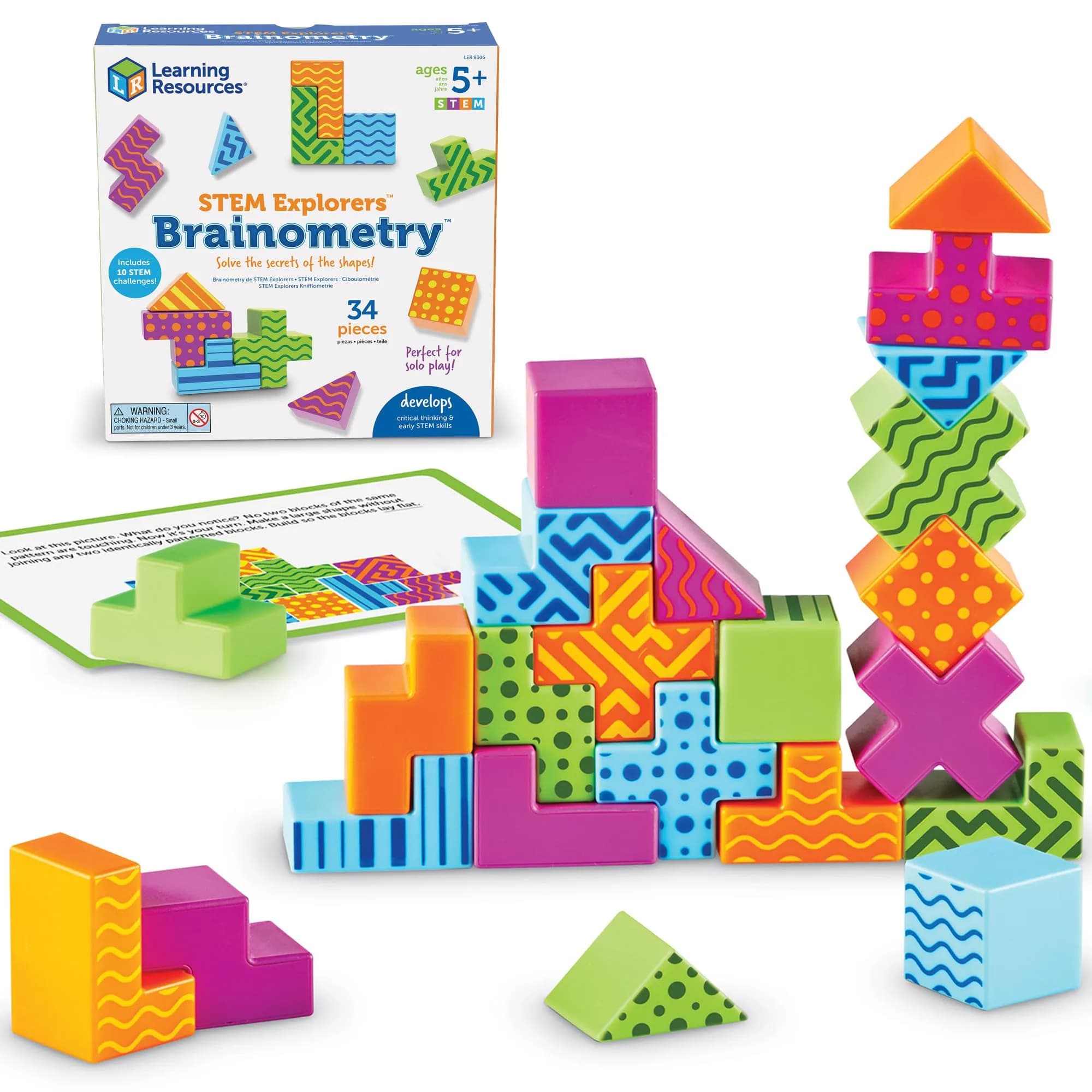 Learning Resources STEM Explorers Brainometry 3D Puzzle Game 299g (0.65lb) | Educational STEM Toy for Kids 5+