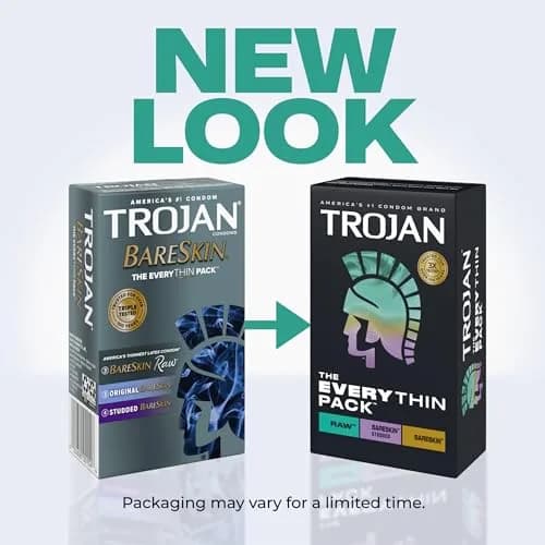 TROJAN Everythin Variety Pack Condoms, 24 Count (Pack of 1) - Assorted Styles for Enhanced Pleasure thumbnail 2