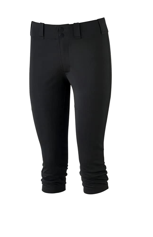 Mizuno Youth Girl's Prospect Softball Pant, Black, Large | Lightweight, Durable Polyester for Practice & Play