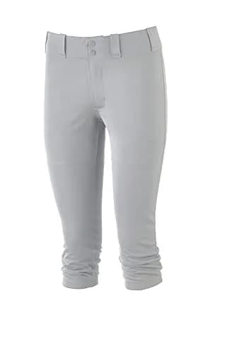 Mizuno Youth Girl's Prospect Softball Pant, Grey, Small | Durable, Moisture-Wicking Sport Pants for Girls thumbnail 1