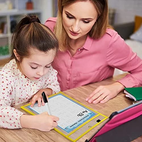 Scribbledo Dry Erase Pocket Sleeves 6 Pack, Reusable Sheet Protectors 36cm (14") x 25cm (10") | Heavy Duty Vinyl for Classroom & Homeschool thumbnail 4