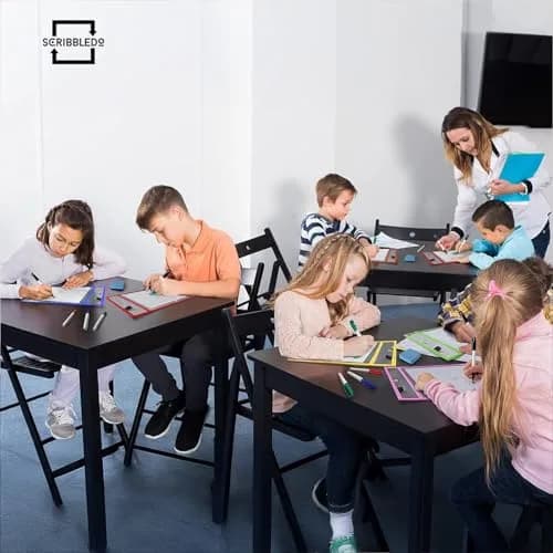 Scribbledo Dry Erase Pocket Sleeves 6 Pack, Reusable Sheet Protectors 36cm (14") x 25cm (10") | Heavy Duty Vinyl for Classroom & Homeschool thumbnail 6