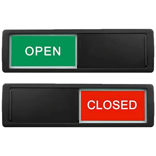LoYinLo Open Closed Black Sign 18cm x 5cm | Dual-Sided Privacy Indicator for Businesses - main product image