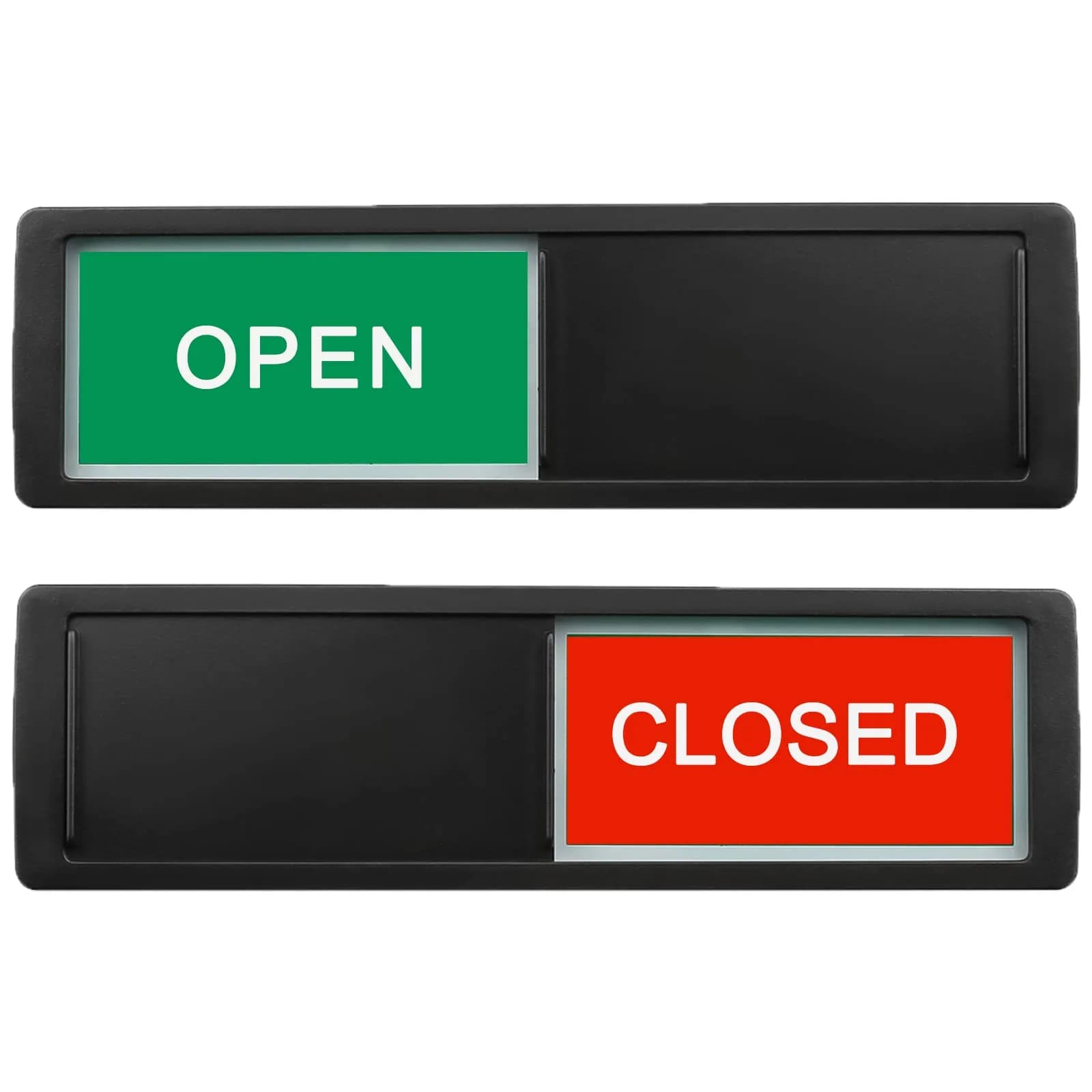 LoYinLo Open Closed Black Sign 18cm x 5cm | Dual-Sided Privacy Indicator for Businesses thumbnail 1