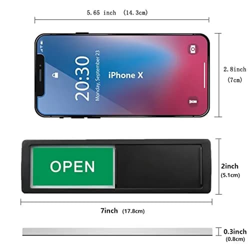 LoYinLo Open Closed Black Sign 18cm x 5cm | Dual-Sided Privacy Indicator for Businesses - view 2