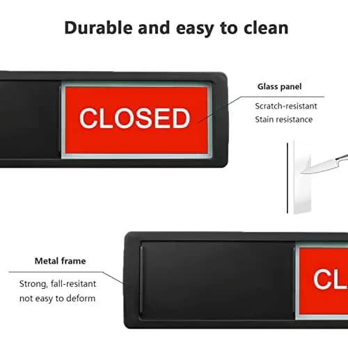 LoYinLo Open Closed Black Sign 18cm x 5cm | Dual-Sided Privacy Indicator for Businesses - view 4