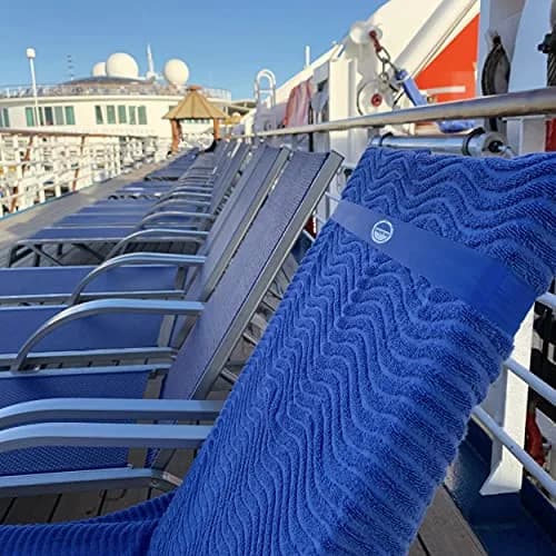 Cruise On Towel Bands for Cruise Chairs 4 Pack | Blue & Teal, Latex-Free, Lounge Use thumbnail 4