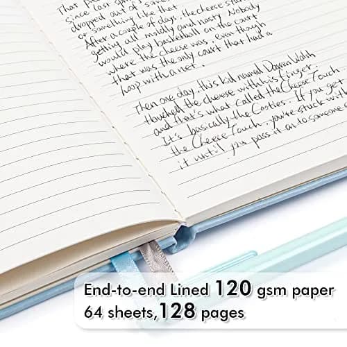 Feela 12 Pack Hardcover Notebooks Light Blue | Classic Ruled Lined Journals with Pen Holder (5.1”x8.3” | A5) thumbnail 3