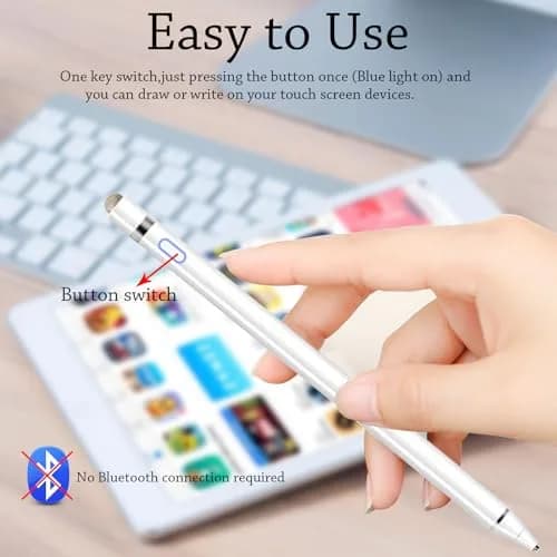CMARS Stylus Pen for iPad/iPhone/Switch | Rechargeable Touchscreen Pen, White thumbnail 4