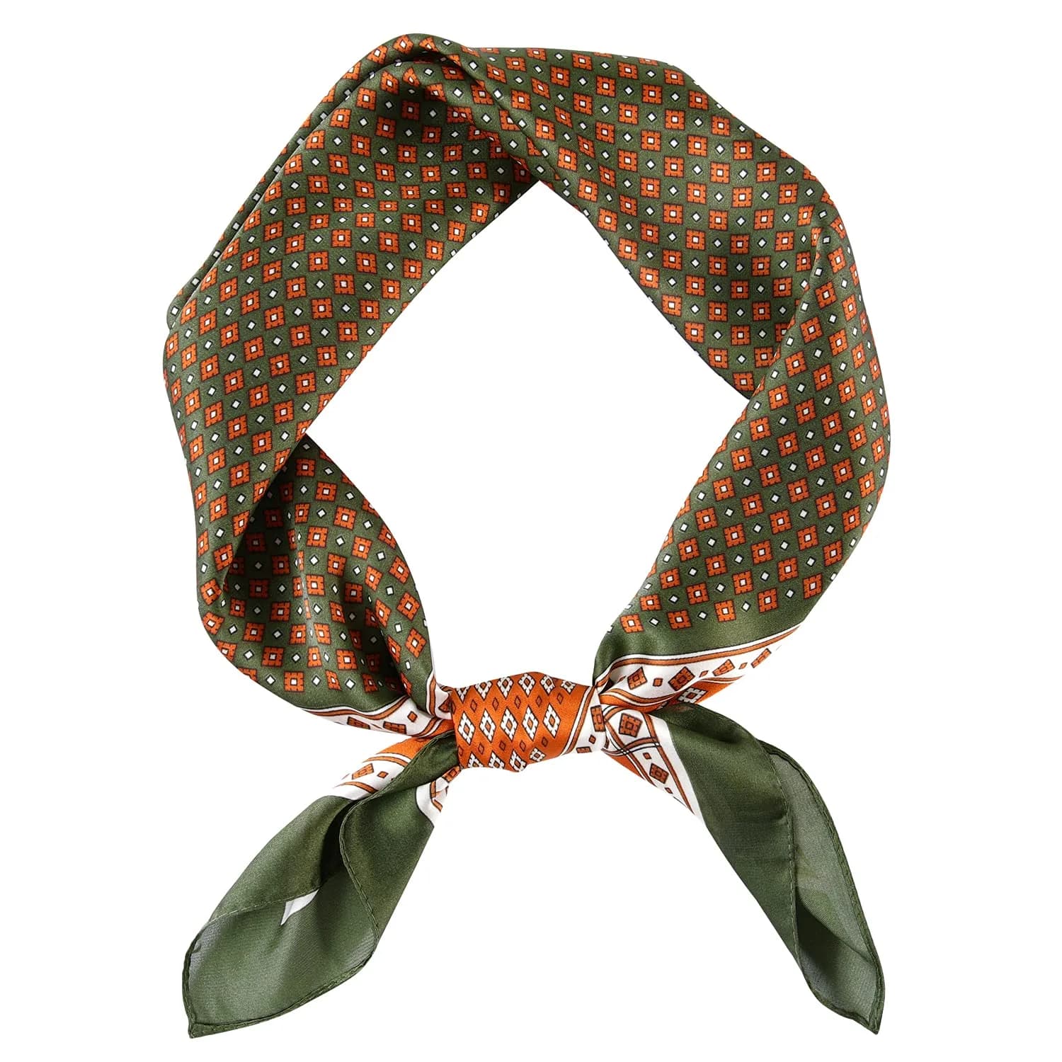 GERINLY Silk Bandana Cowboy Neck Scarf for Head Men Ascot Satin Pashmina 70cm x 70cm | Classic Plaid Pattern for All Seasons - main product image