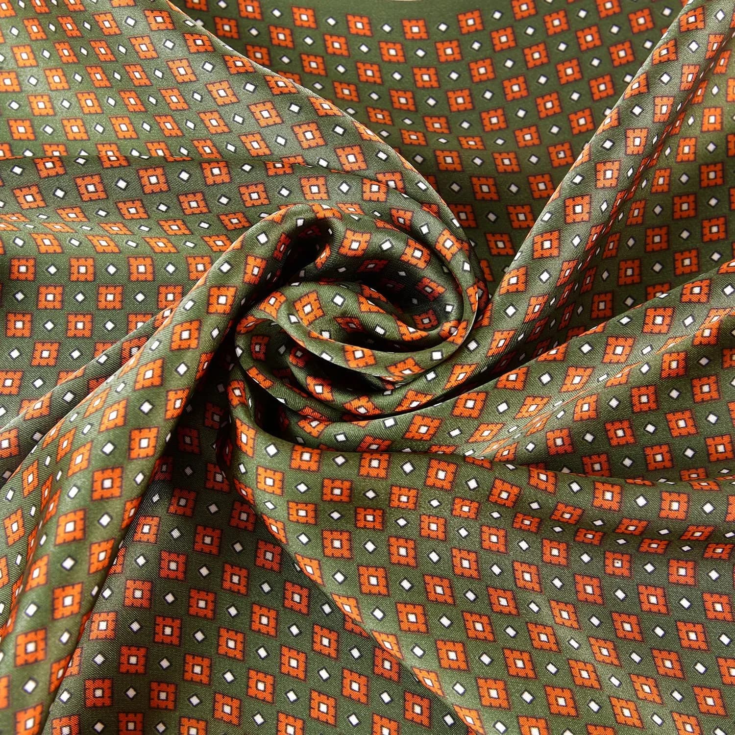 GERINLY Silk Bandana Cowboy Neck Scarf for Head Men Ascot Satin Pashmina 70cm x 70cm | Classic Plaid Pattern for All Seasons - view 7