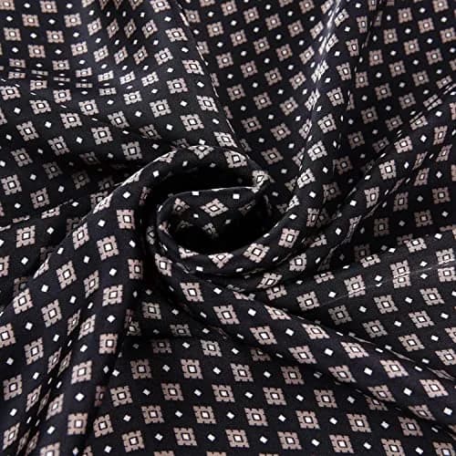 GERINLY Black Silk Bandana for Men Fashion Neckerchief Plaid Scarf 70cm (27.5 inches) | Classic Style thumbnail 7