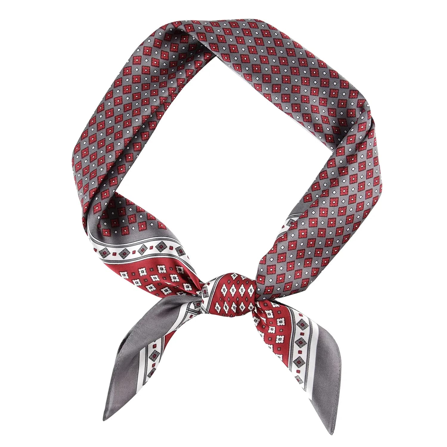 GERINLY Retro Silk Bandana Chic Neck Scarf for Men 70cm (27.5 inches) | Classic Plaid Business Accessory